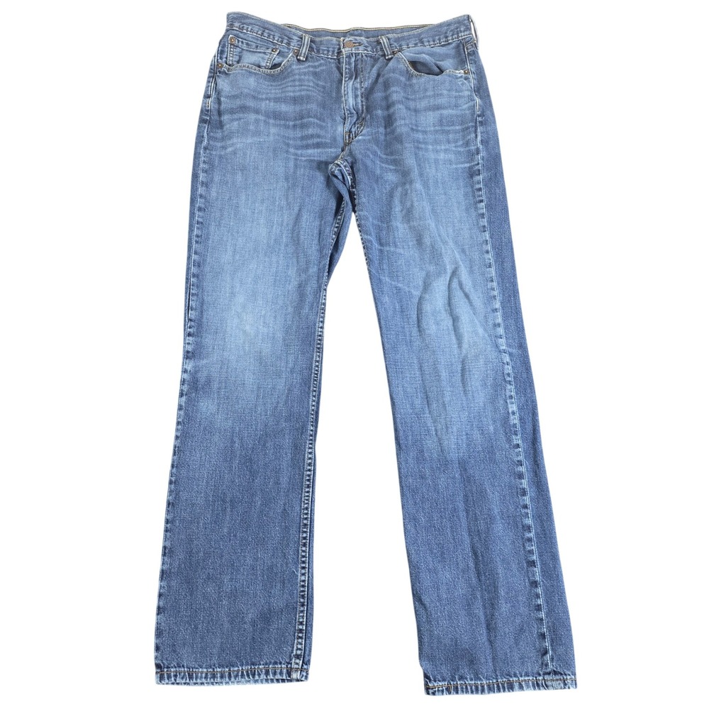 Levis 514 Mens Straight Fit Jeans 36x34 Measures 34x33 Med Wash Denim Distressed